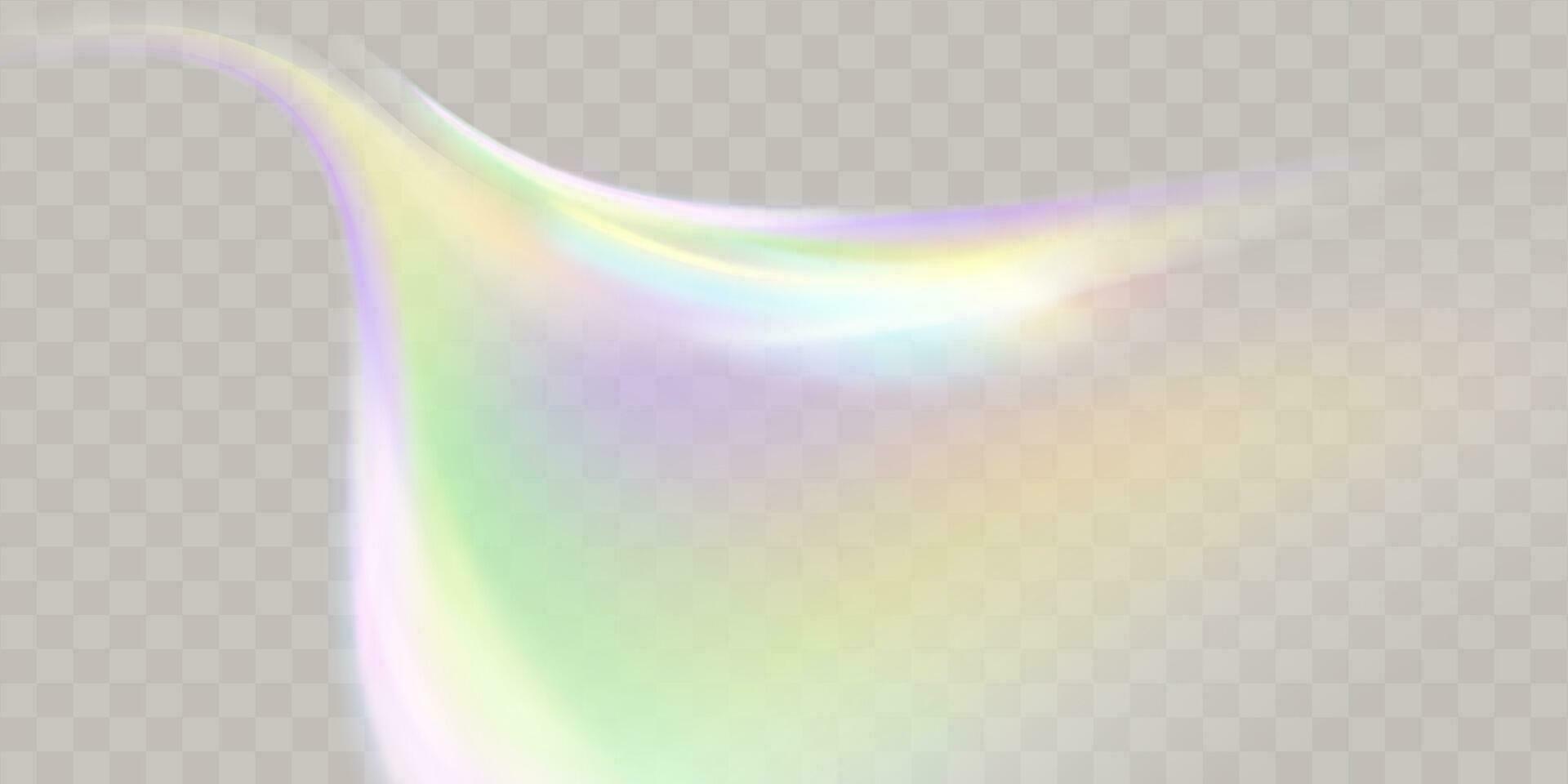 A set of colourful vector lens, crystal rainbow  light  and  flare transparent effects.Overlay for backgrounds.Triangular prism concept.