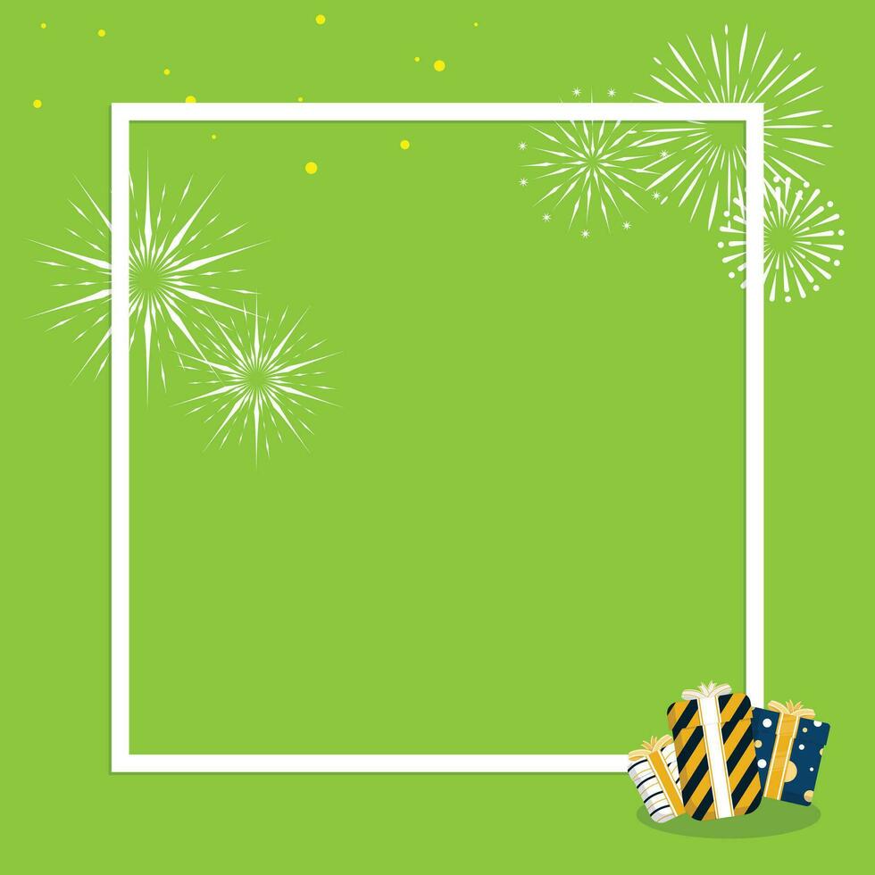 tarjeta marco foto regalo caja Decorar para festival nuevo año Navidad cumpleaños ilustración diseño vector