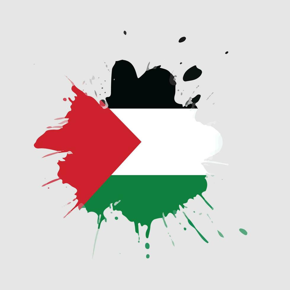 palestine flag in watercolor splash, liberate palestine achieve independence, in vector eps format.