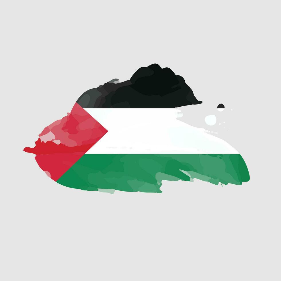 Palestina bandera en acuarela chapoteo, liberar Palestina lograr independencia, en vector eps formato.