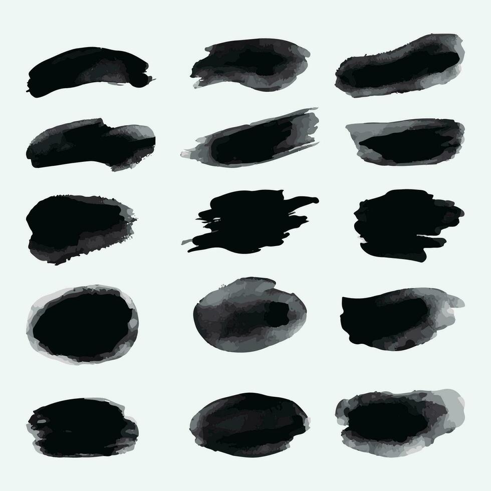 Set of vector Vector black paint, ink brush stroke, brush, line or texture.