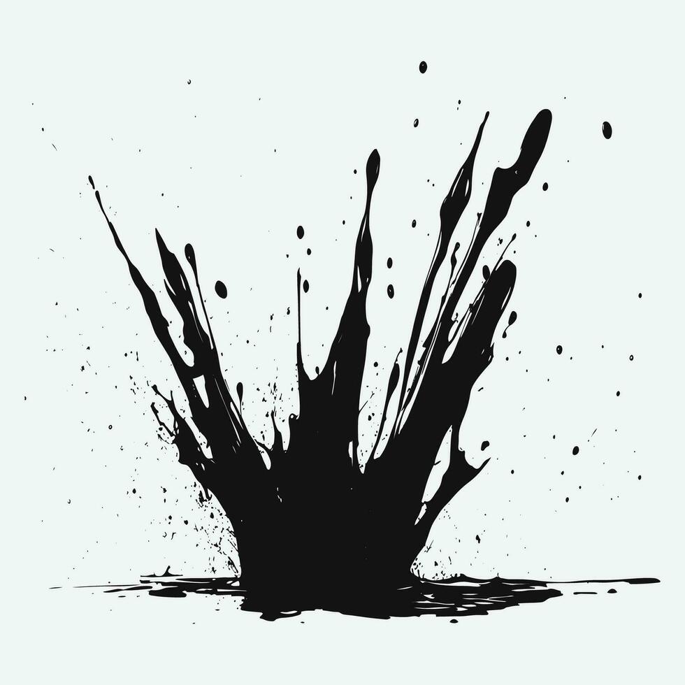 Beautiful black watercolor splash brushes, black paint, ink brush stroke, brush, line or texture. vector