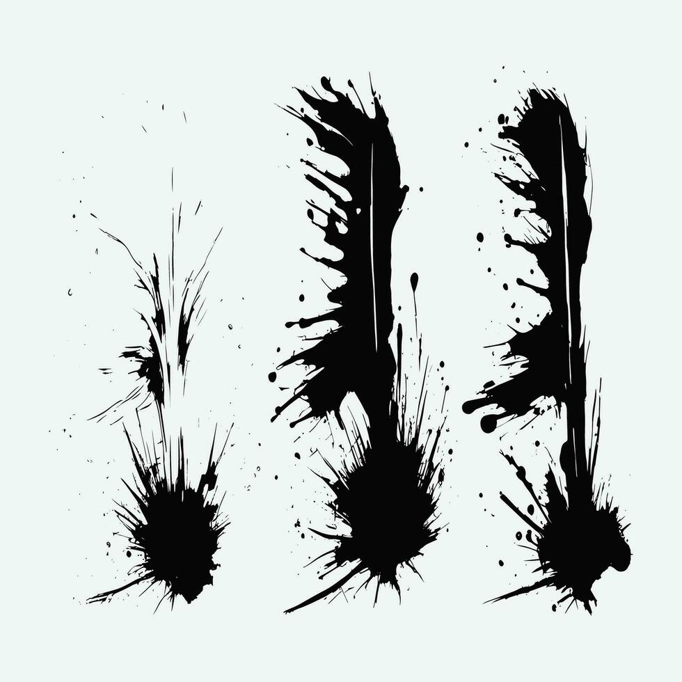 Set of vector Vector black paint, ink brush stroke, brush, line or texture.