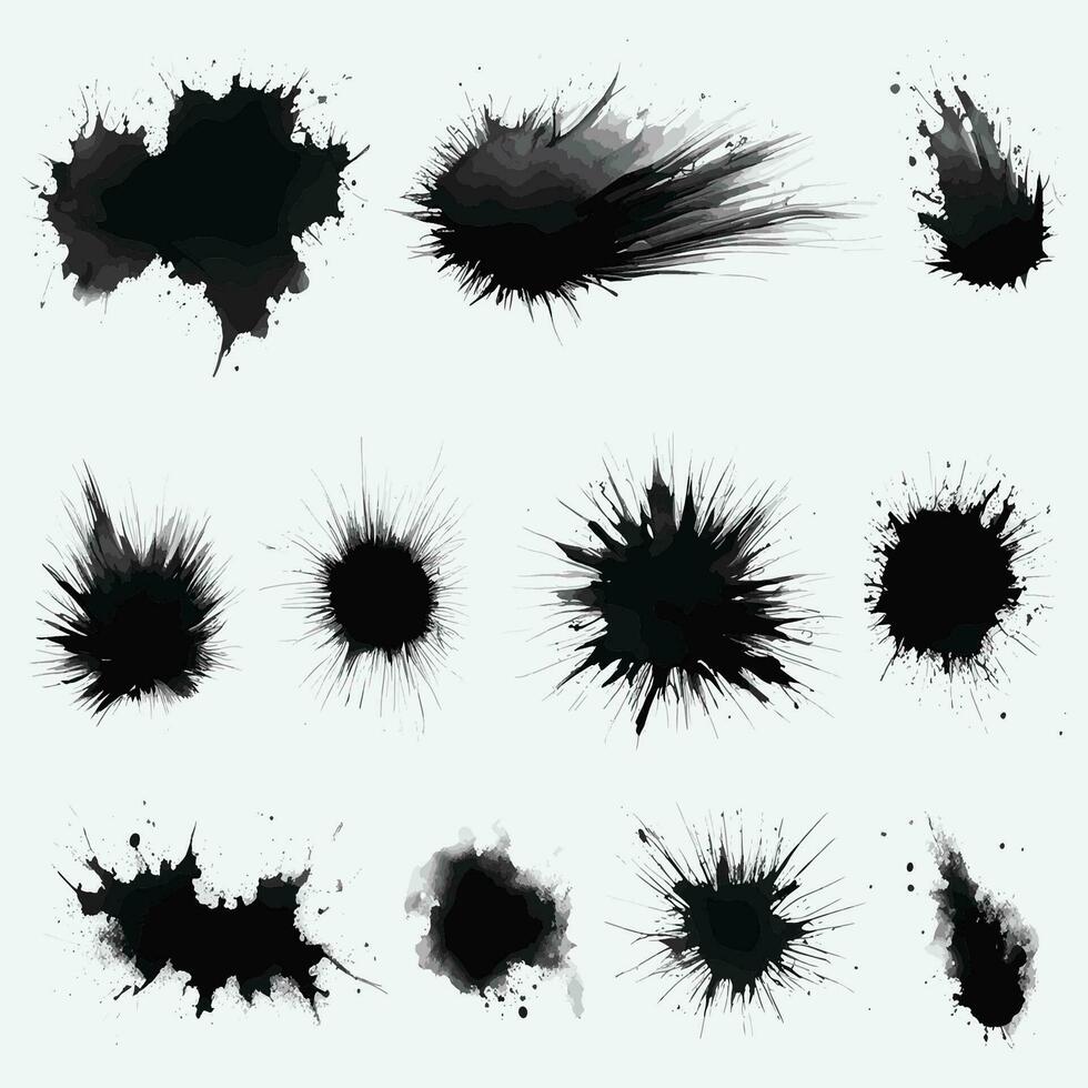 Set of vector Vector black paint, ink brush stroke, brush, line or texture.