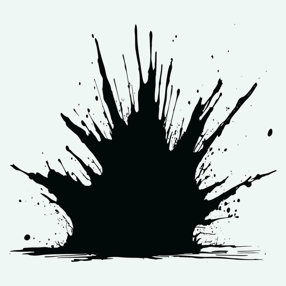 Beautiful black watercolor splash brushes, black paint, ink brush stroke, brush, line or texture. vector