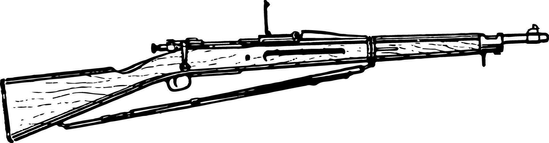 Springfield m1903 rifle, Clásico ilustración. vector