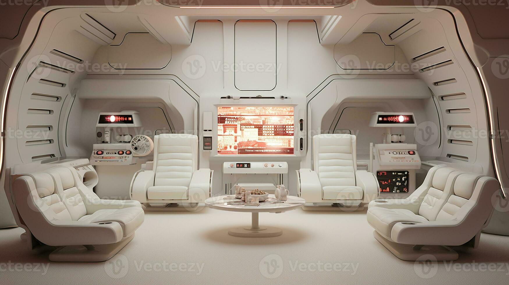 AI generated Generative AI, futuristic white gaming room, cyberpunk style, game modern setup photo