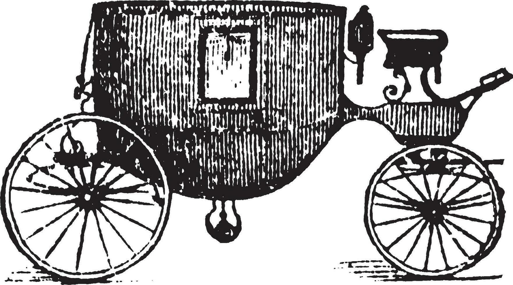 Coach 1870s, vintage illustration. vector