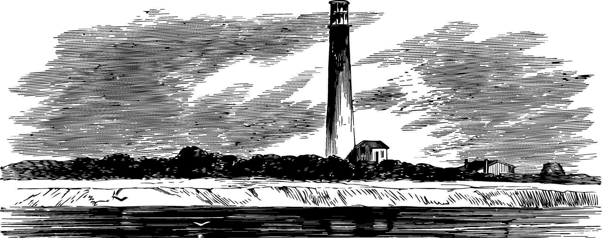 lighthouse vintage illustration vector