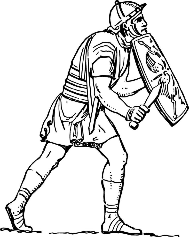 Foot Soldier vintage illustration. vector