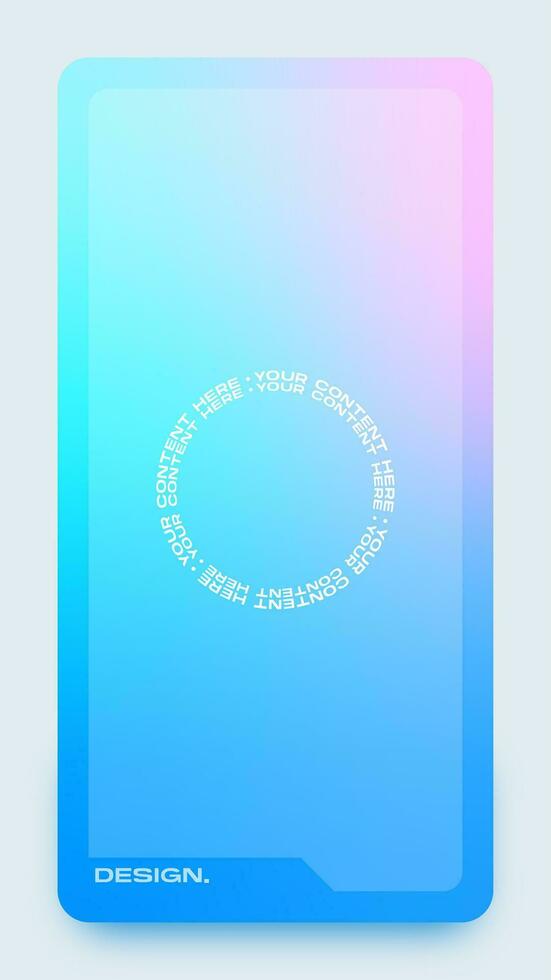 Futuristic vertical gradient background. Social media frame vector illustration.
