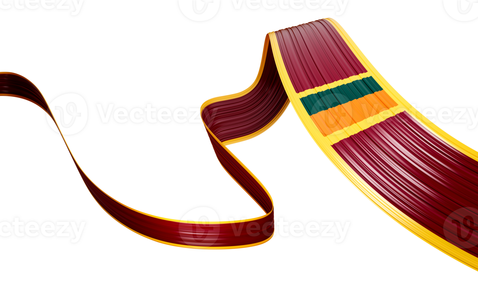Sri Lanka flag ribbon, 3d illustration png