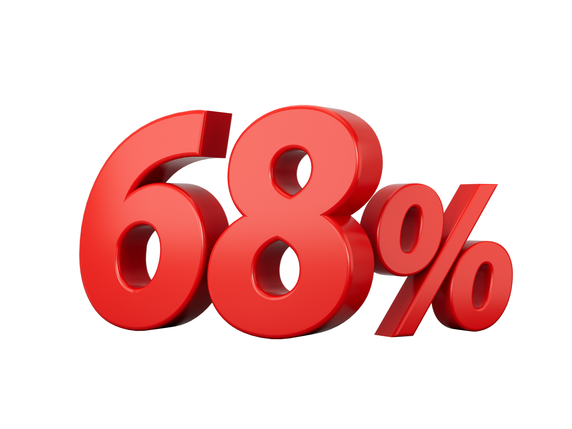 3d Red 68 Percent Sixty Eight Percent Sign 3d illustration 35146433 PNG
