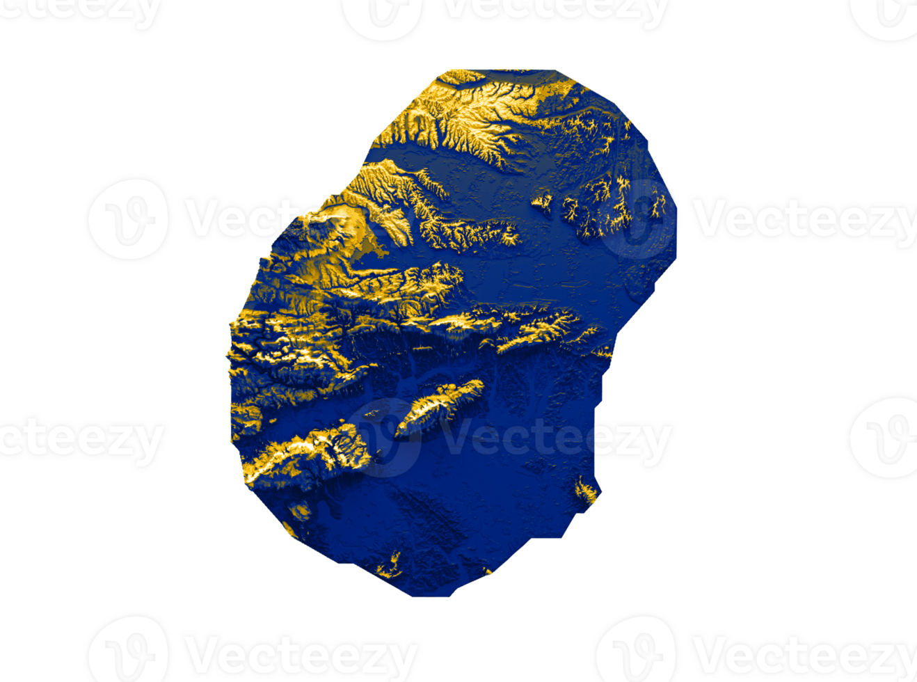 Nauru map with the flag Colors Blue and yellow Shaded relief map 3d illustration png