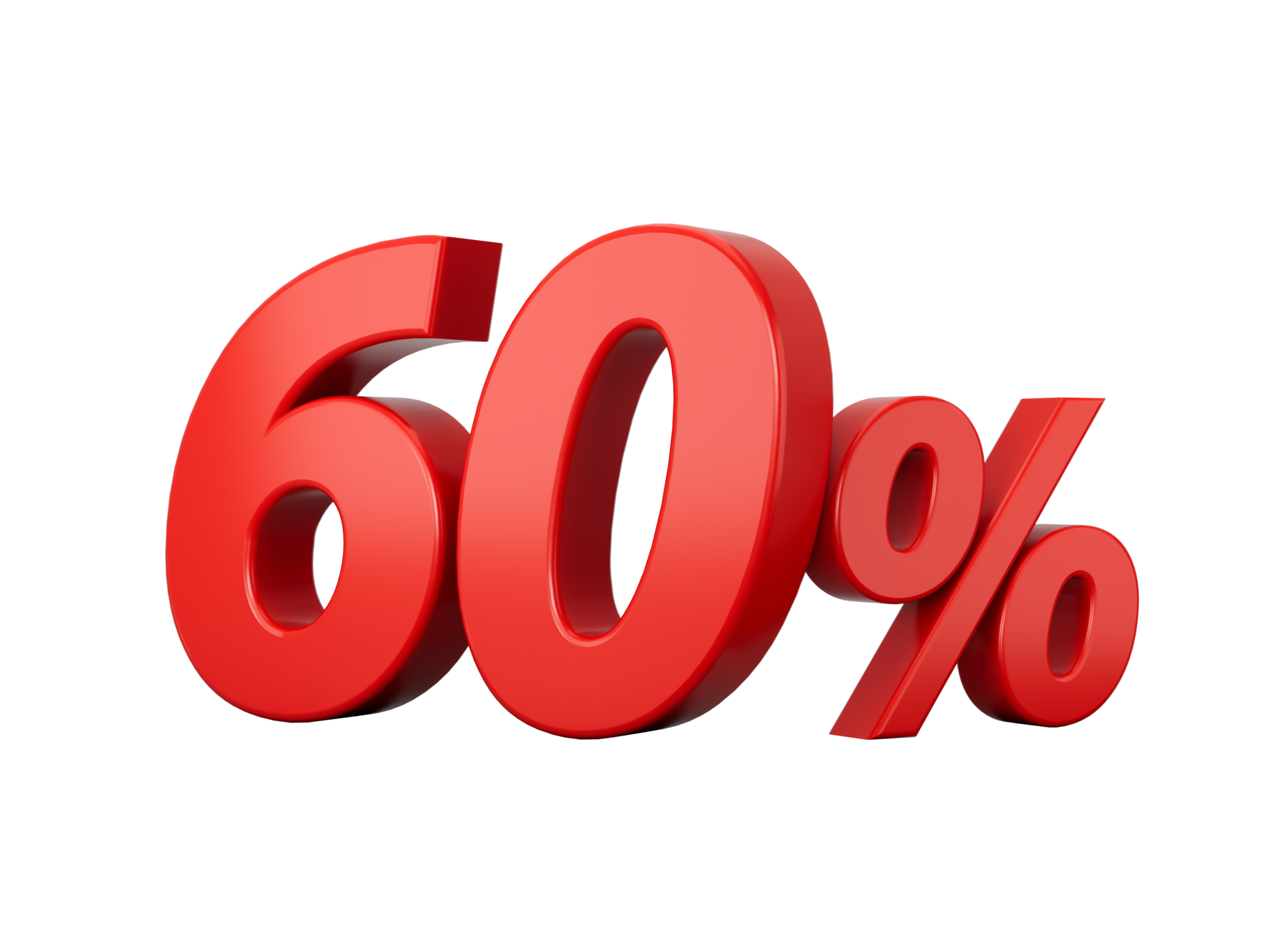 3d Red 60 Percent Sixty Percent Sign 3d Illustration 35146559 PNG