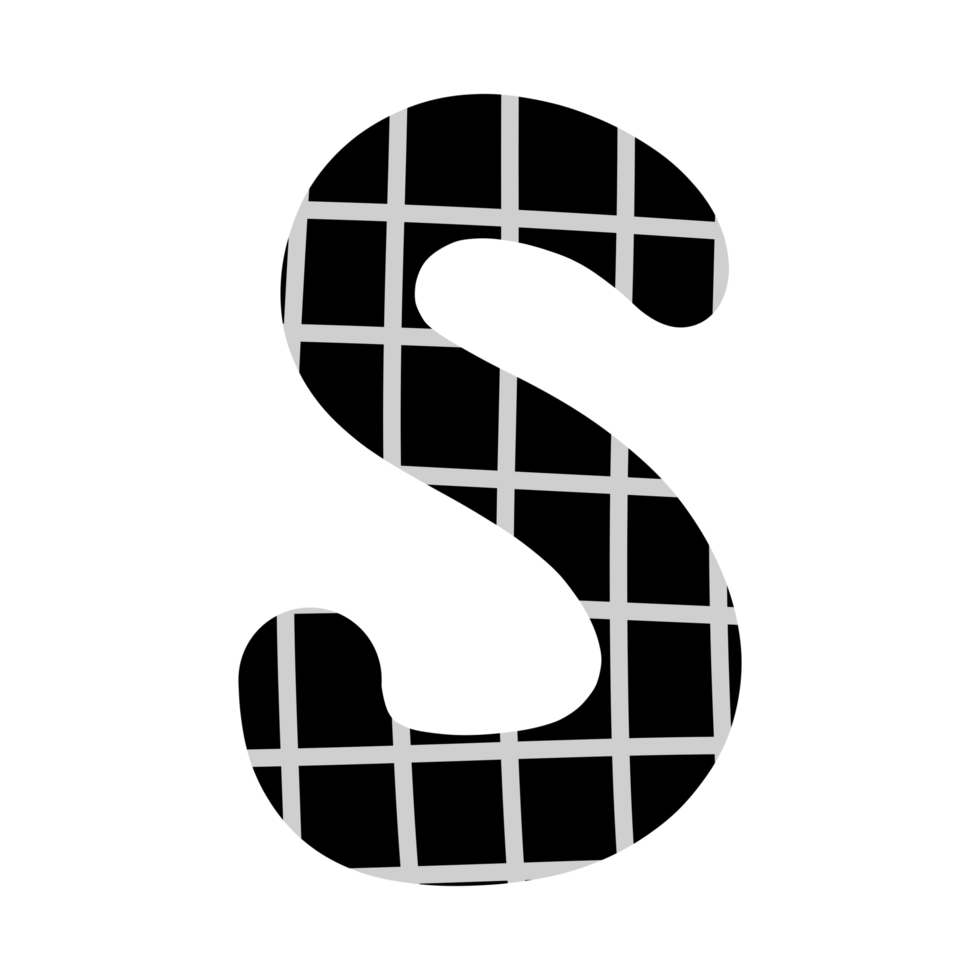 alphabet A-Z and numbers 0-9, black with a grid png