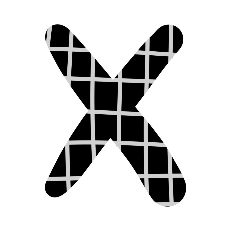 alphabet A-Z and numbers 0-9, black with a grid png