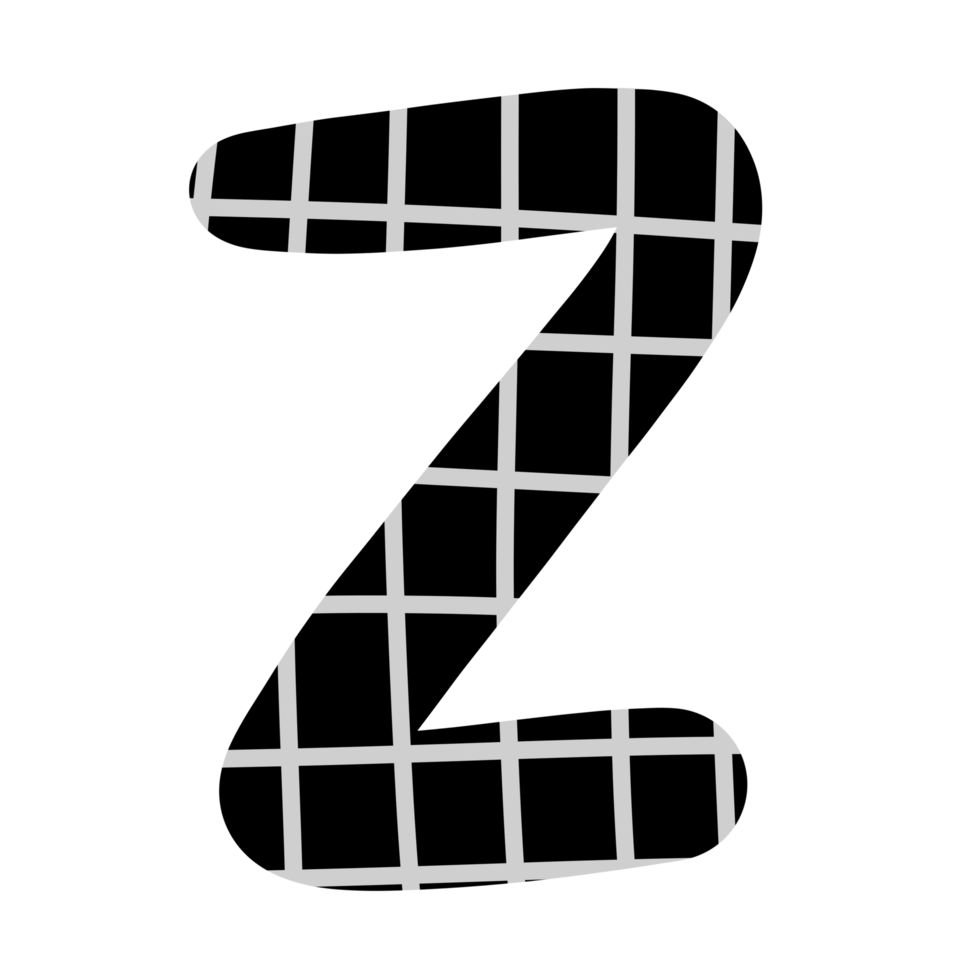 alphabet A-Z and numbers 0-9, black with a grid png