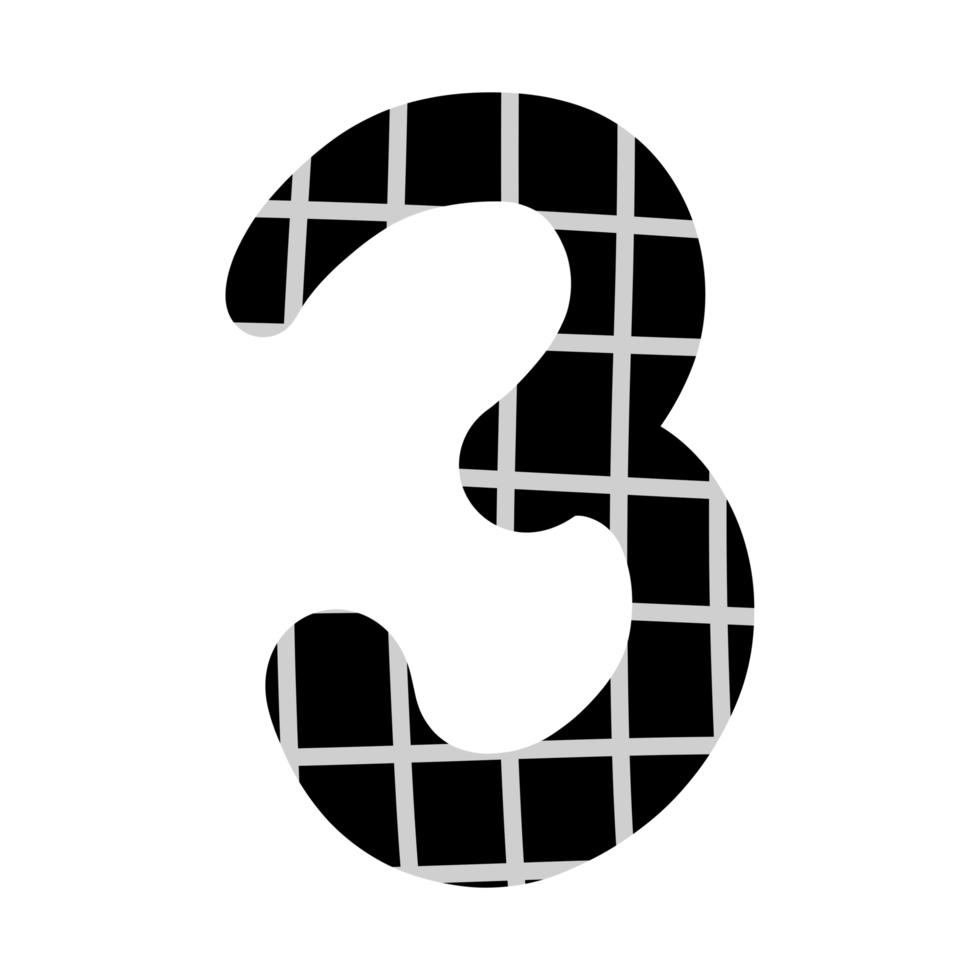 alphabet A-Z and numbers 0-9, black with a grid png