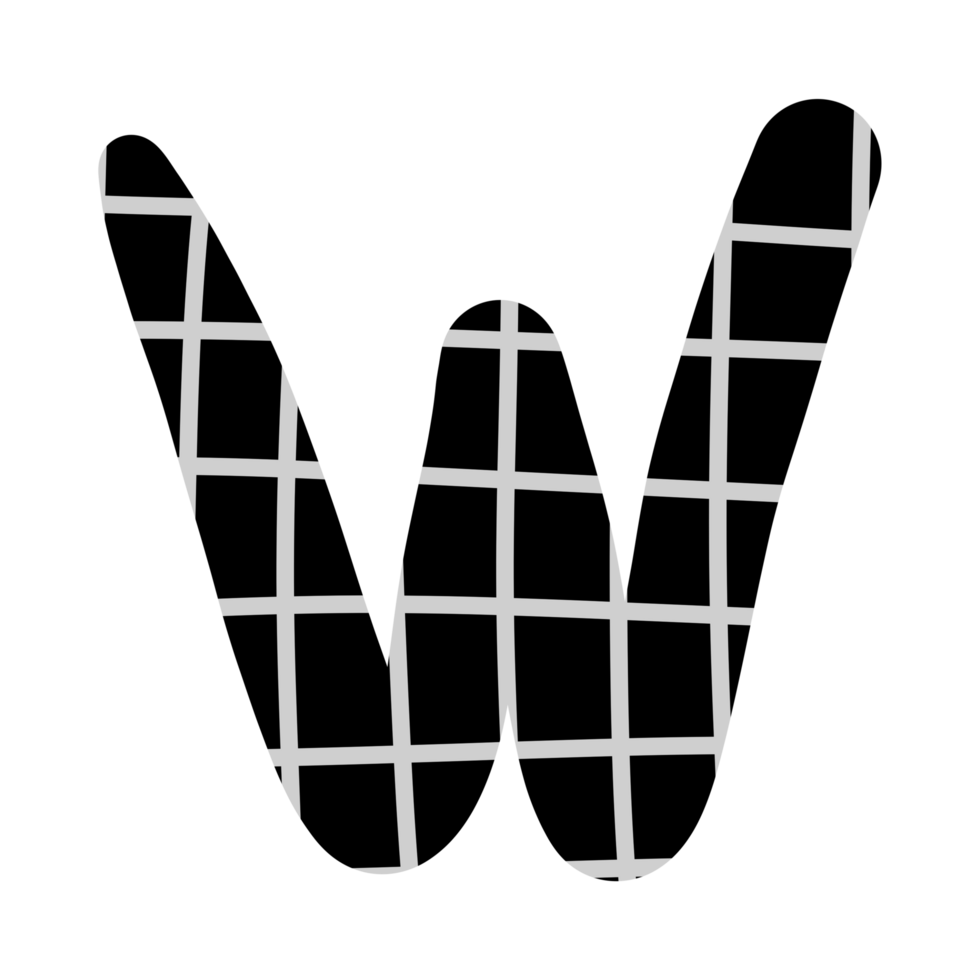 alphabet A-Z and numbers 0-9, black with a grid png