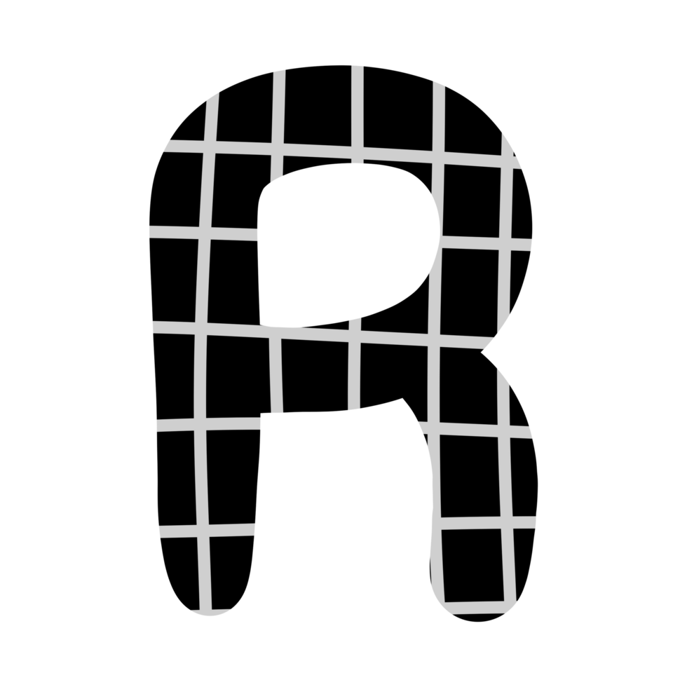 alphabet A-Z and numbers 0-9, black with a grid png