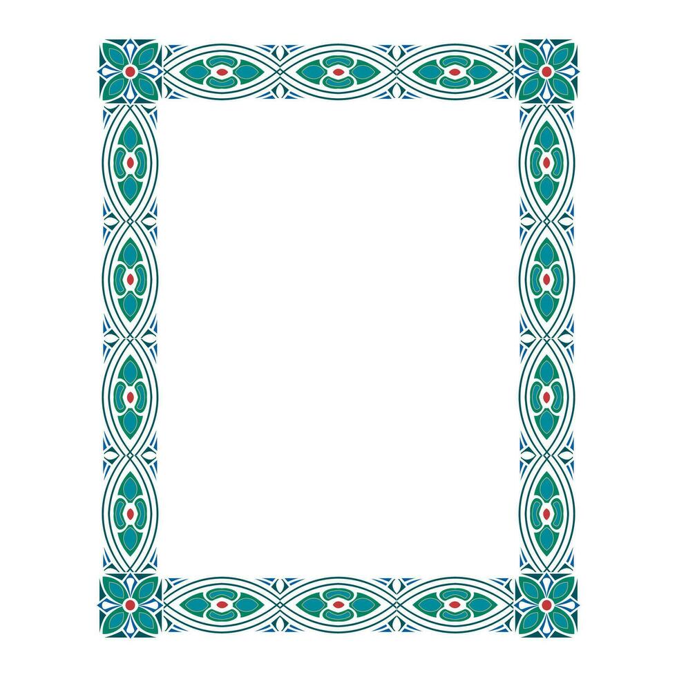 Unique abstract frame vector with repeating floral ornament