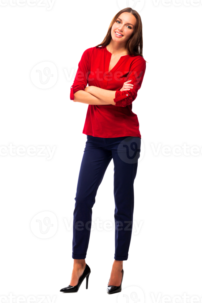 Pretty girl smiling to you, isolated png