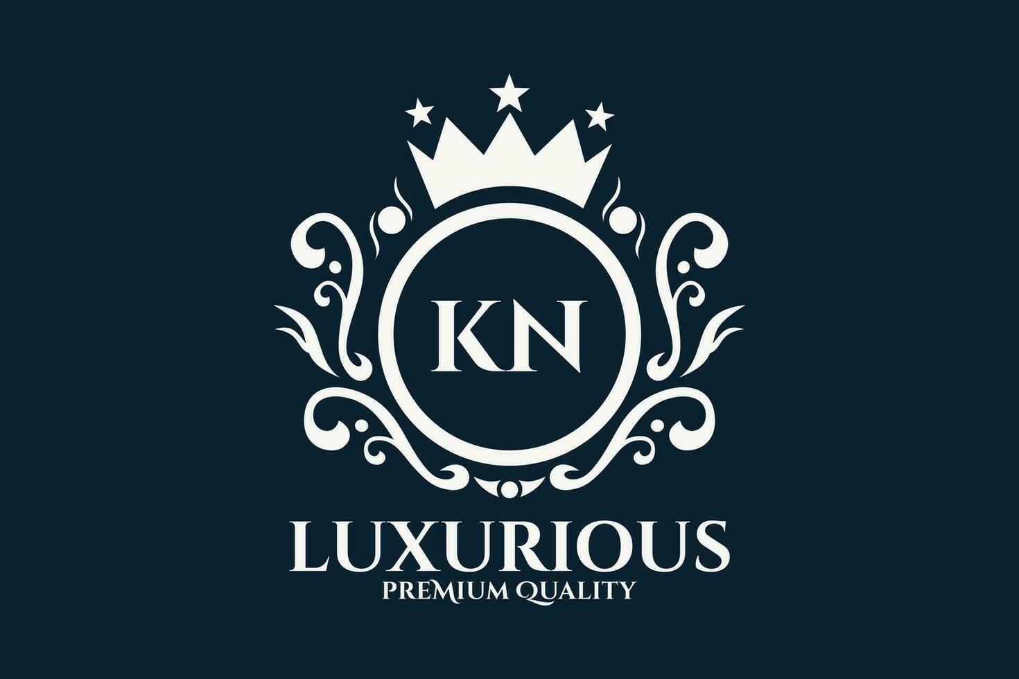 Initial  Letter KN Royal Luxury Logo template in vector art for luxurious branding  vector illustration.
