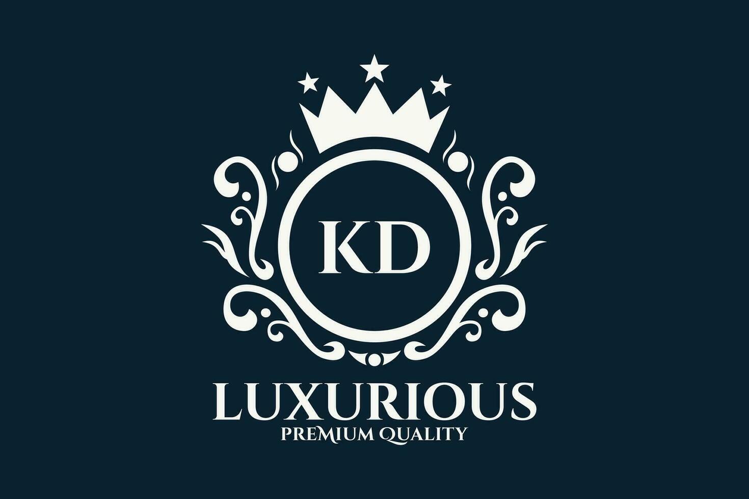Initial  Letter KD Royal Luxury Logo template in vector art for luxurious branding  vector illustration.