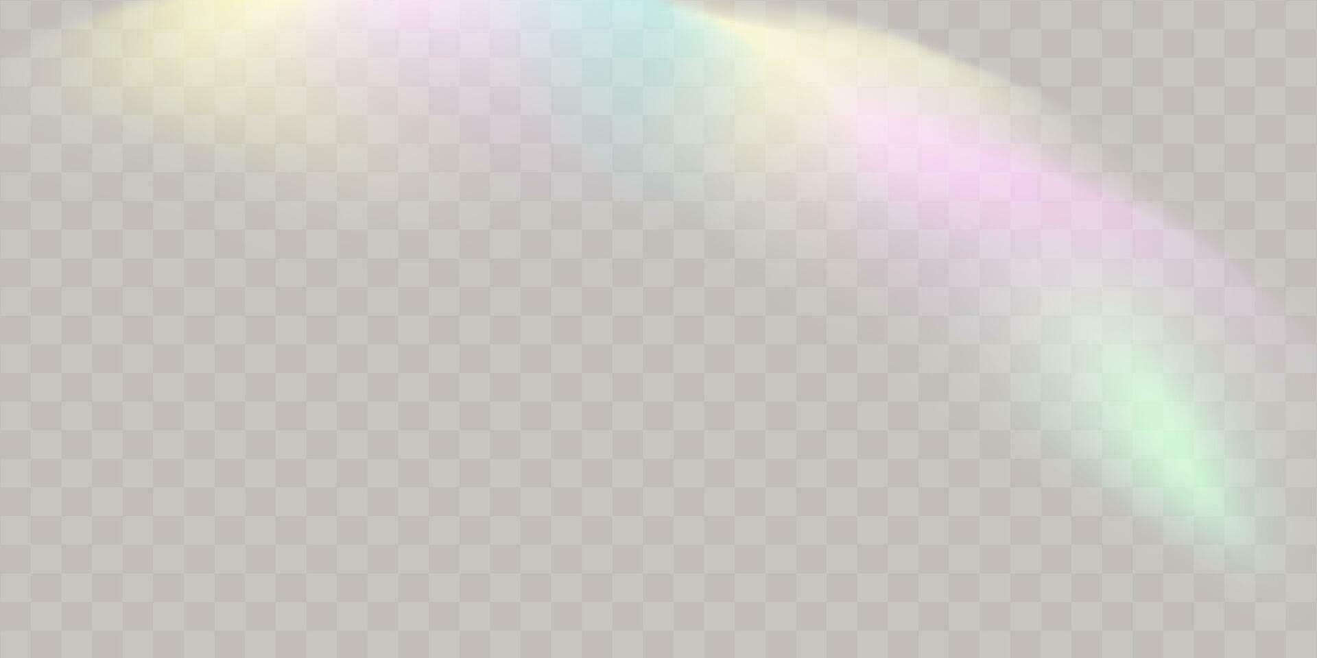 A set of colourful vector lens, crystal rainbow  light  and  flare transparent effects.