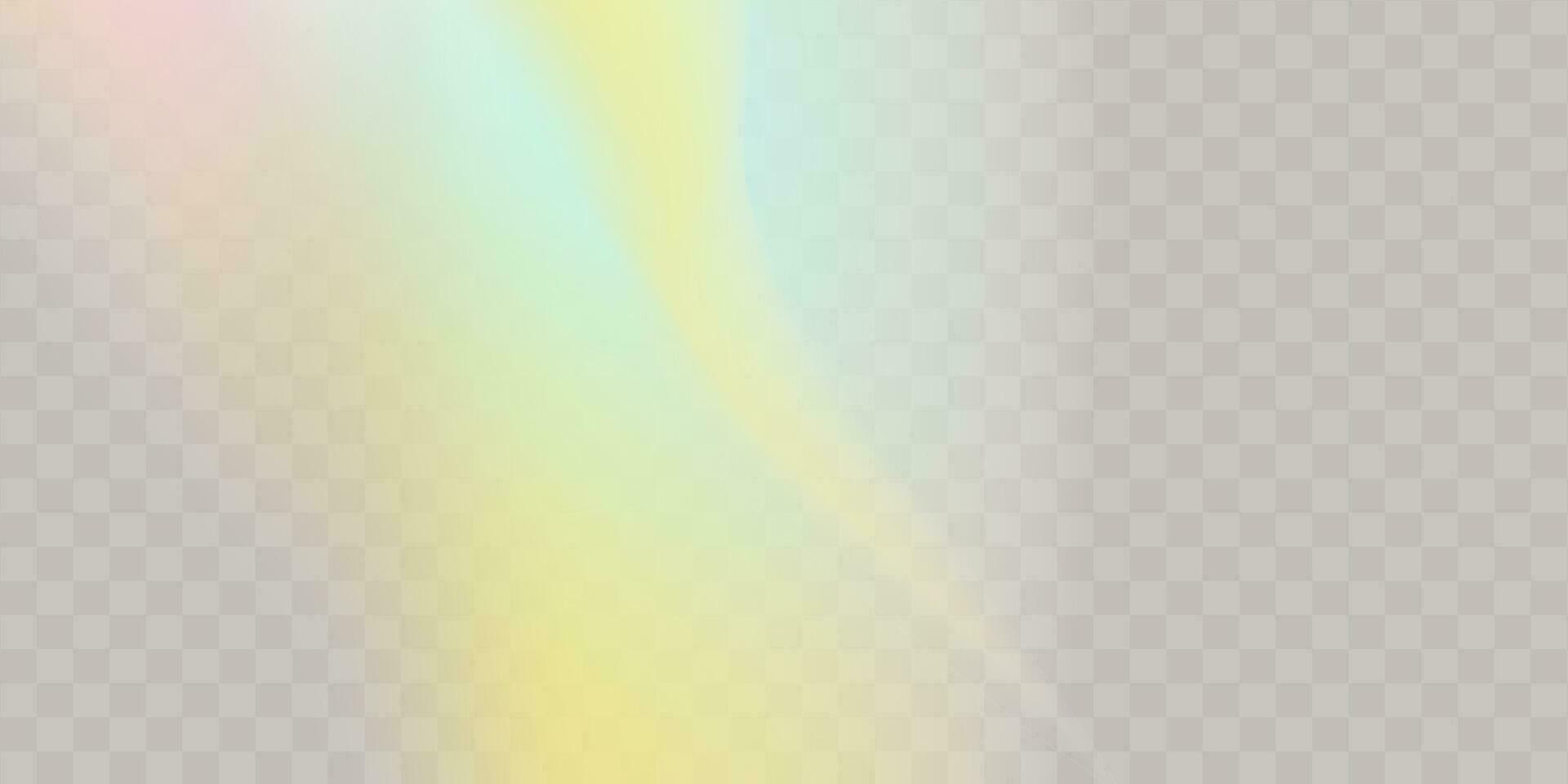 un conjunto de vistoso vector lente, cristal arco iris ligero y llamarada transparente efectos