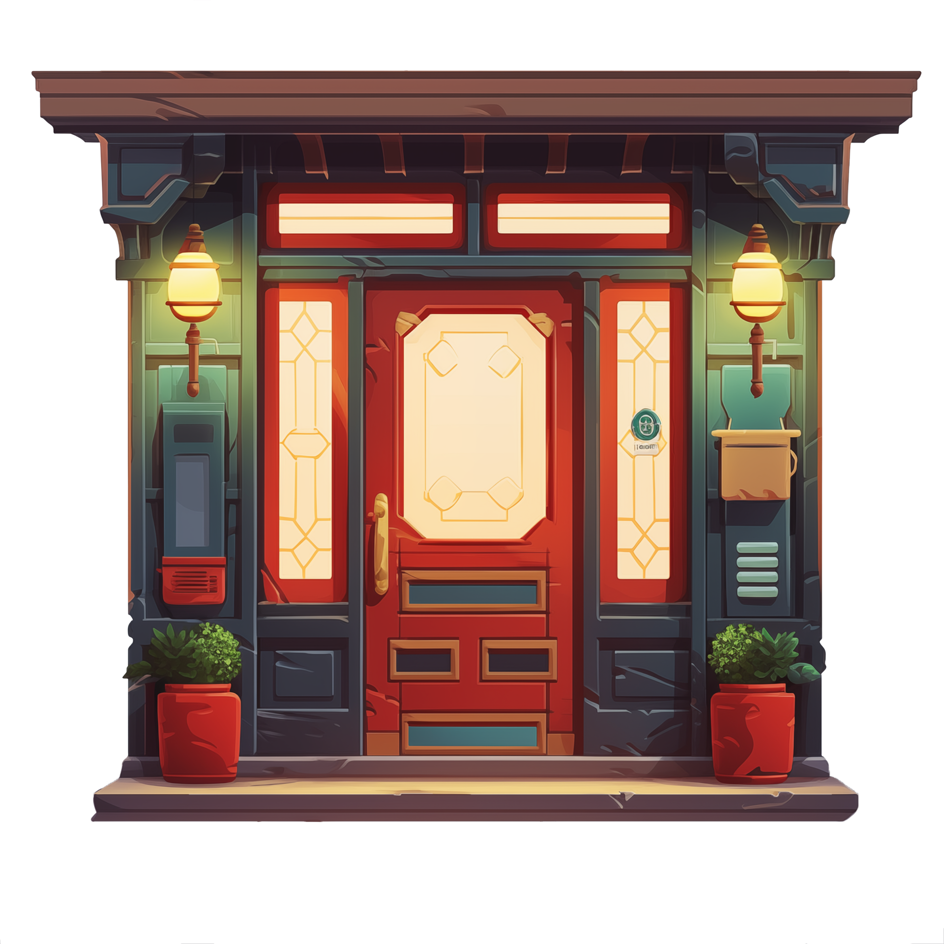 AI Generated Front Doors Of Residential Houses Home Entrances ai-generated-front-doors-of-residential-houses-home-entrances