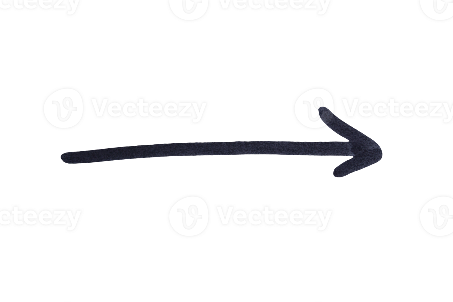An arrow sign drawn with black marker on transparent background png