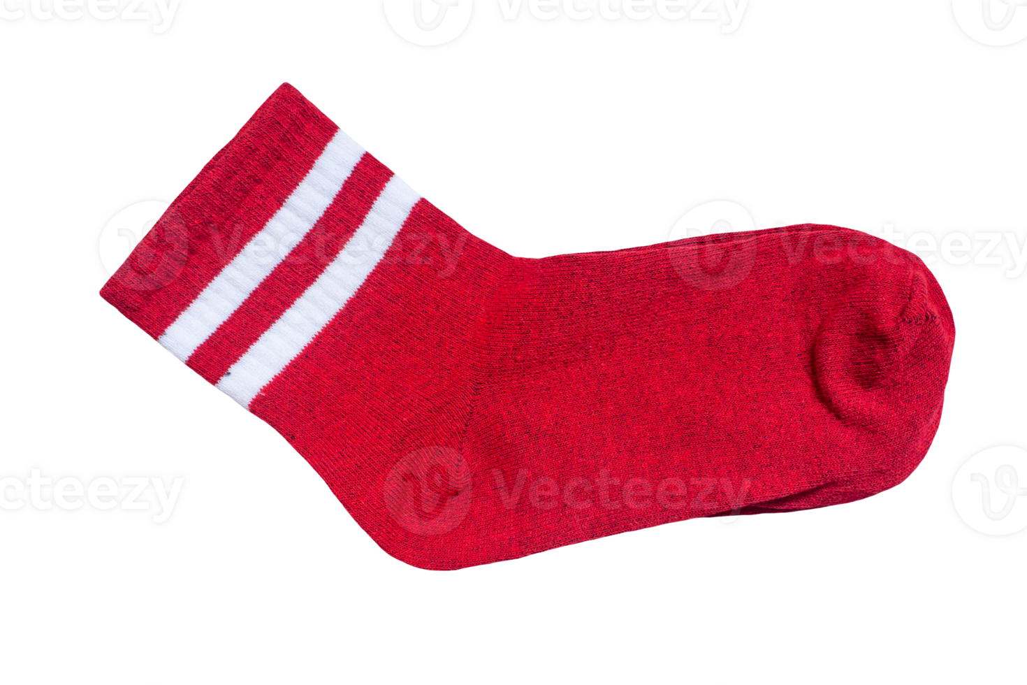 Single red sock on a transparent background png