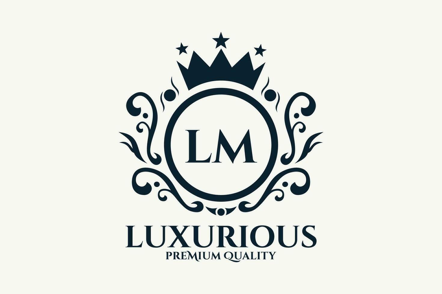 Initial  Letter LM Royal Luxury Logo template in vector art for luxurious branding  vector illustration.