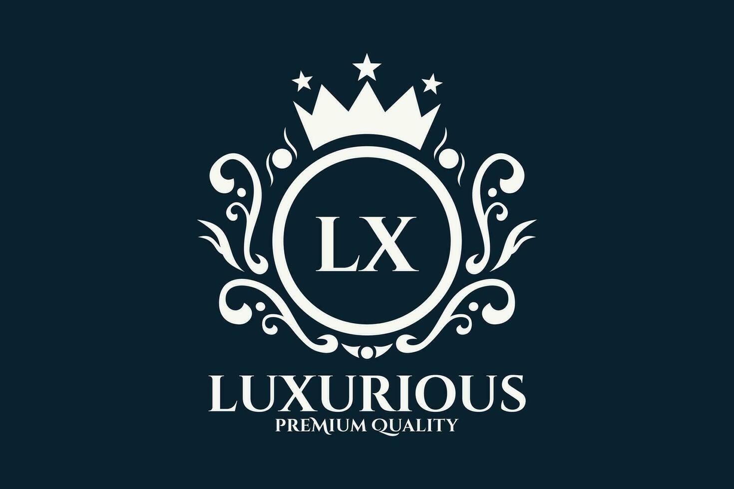 Initial  Letter LX Royal Luxury Logo template in vector art for luxurious branding  vector illustration.