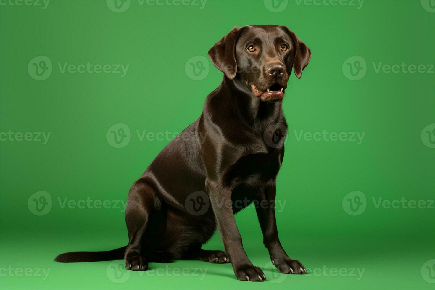 AI generated a labrador retriever dog is standing on a green screen photo