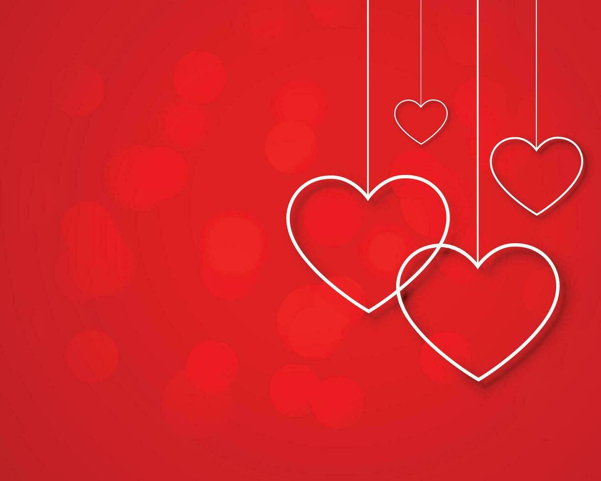 Valentines Day banner with romantic inscription Happy Valentine's Day and 3d line heart shape. 14 February holiday greetings. Vector Illustration.