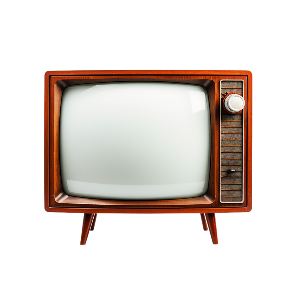 AI generated old tv set on transparent background PNG image