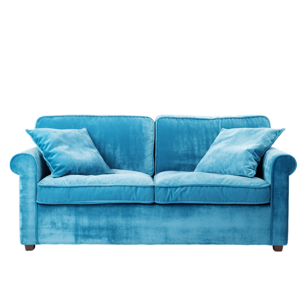 AI generated leather sofa on transparent background PNG image