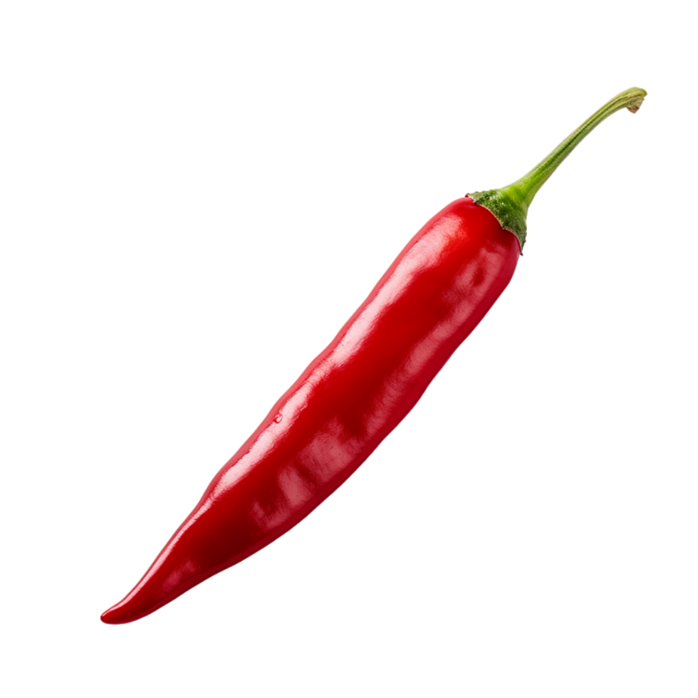 AI generated red hot chili peppers on transparent background PNG image