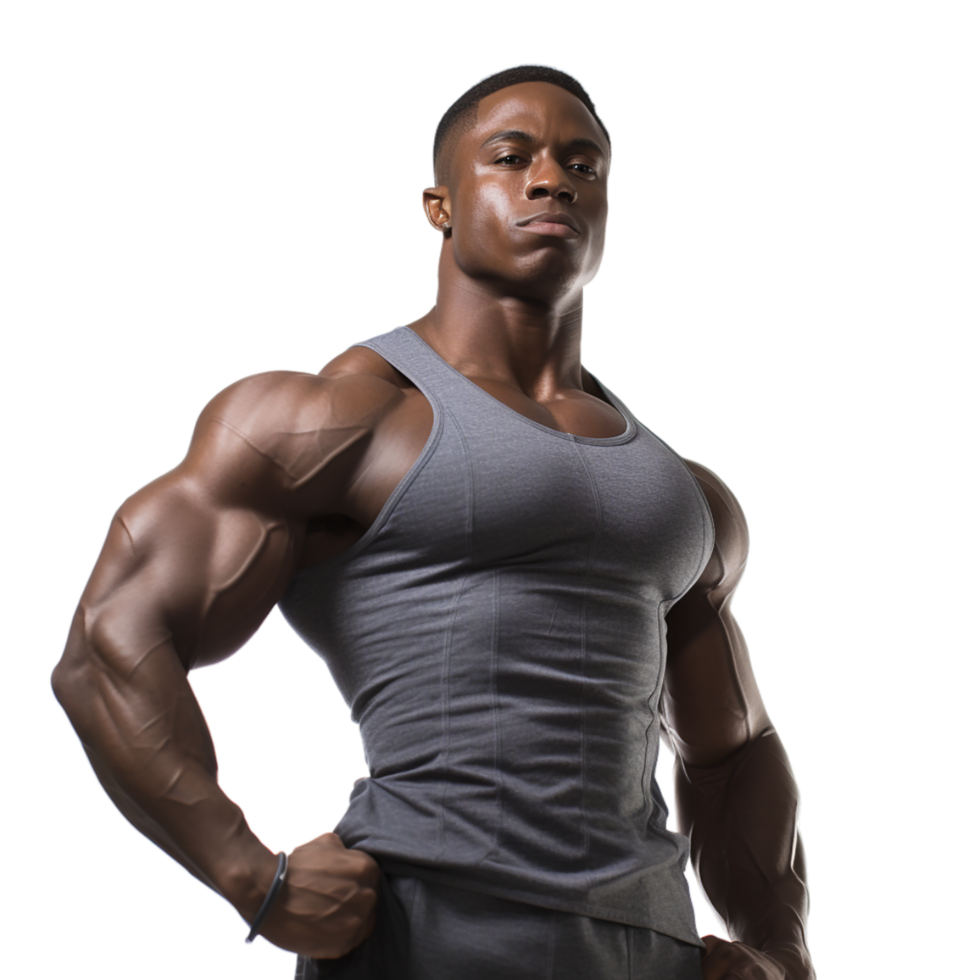 AI generated portrait of a muscular man on transparent background PNG image