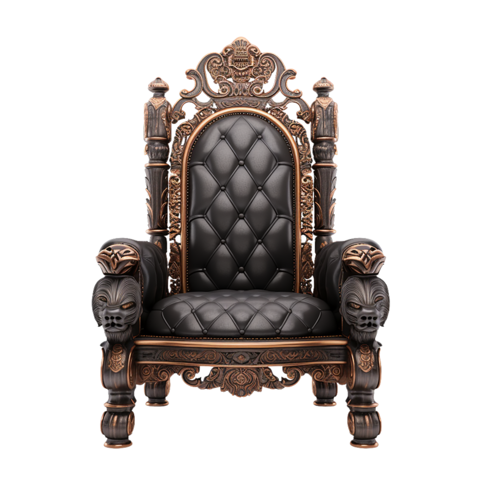 AI generated antique armchair throne on transparent background PNG image