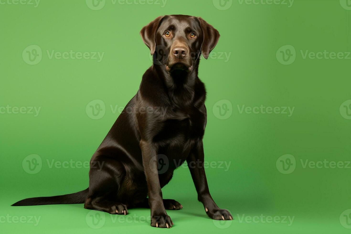 AI generated a labrador retriever dog is standing on a green screen photo