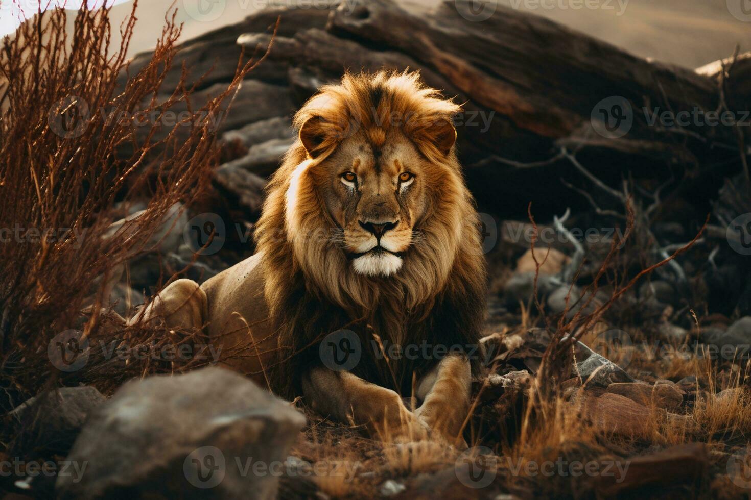 Lion in the wilderness photo