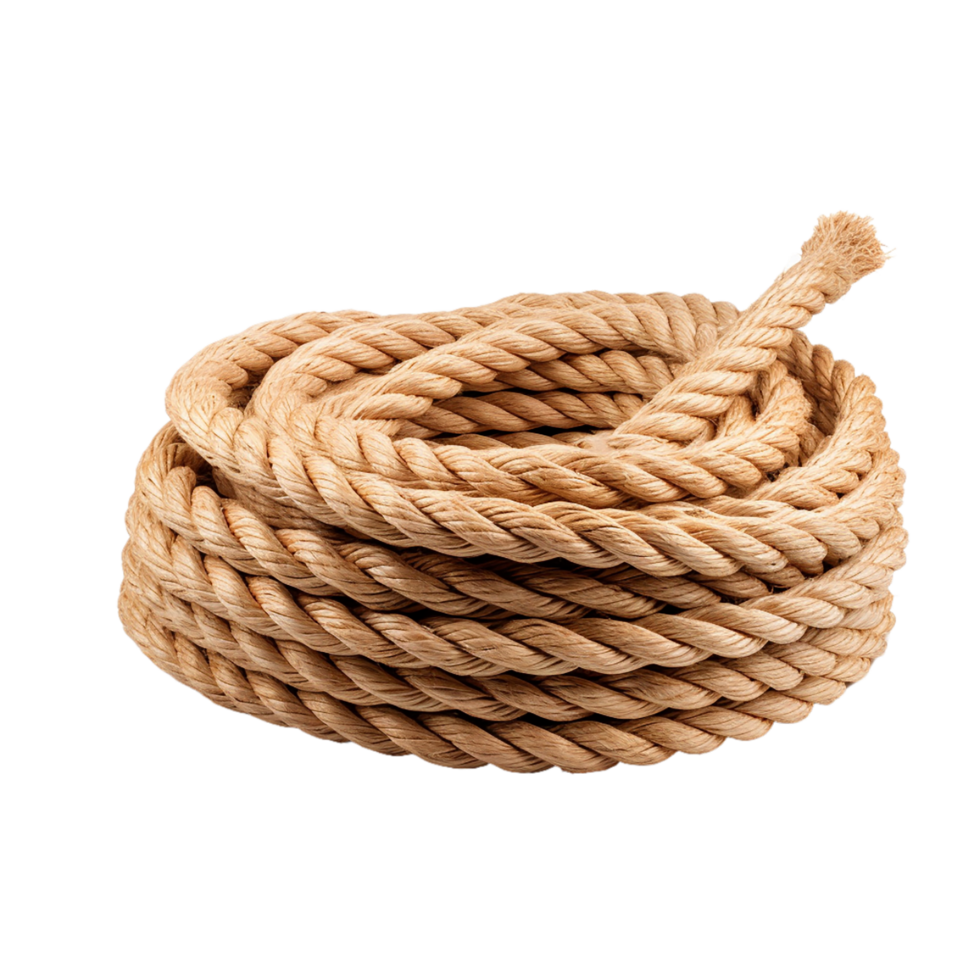AI generated coil of rope on transparent background PNG image