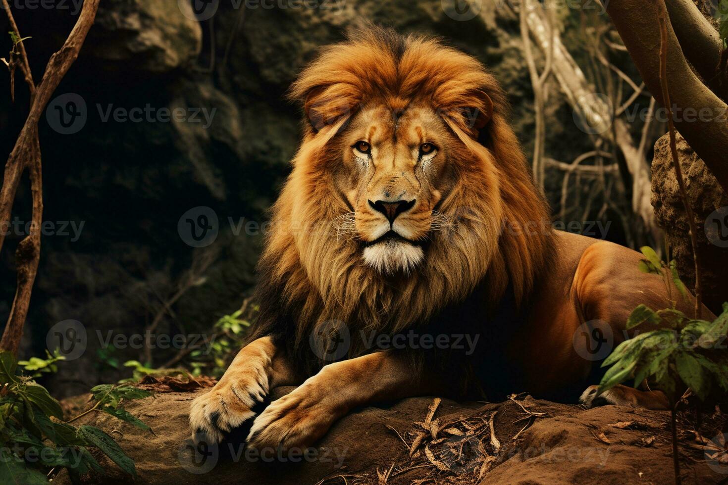 Lion in the wilderness photo