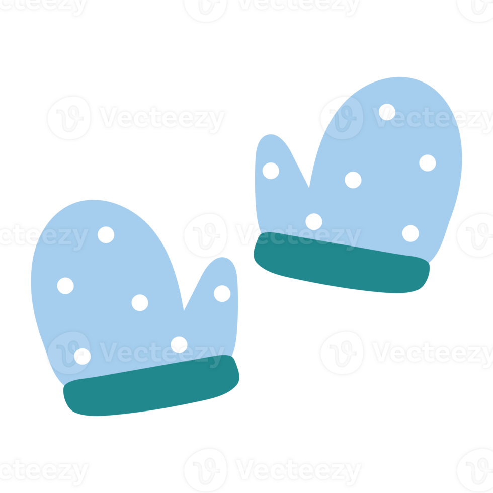 hand drawing cartoon cute gloves for winter png