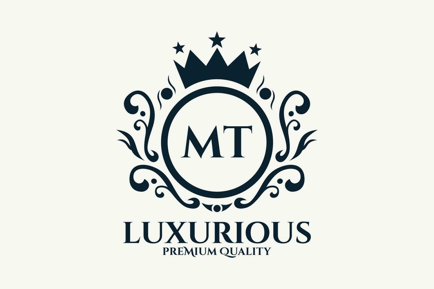 Initial  Letter MT Royal Luxury Logo template in vector art for luxurious branding  vector illustration.