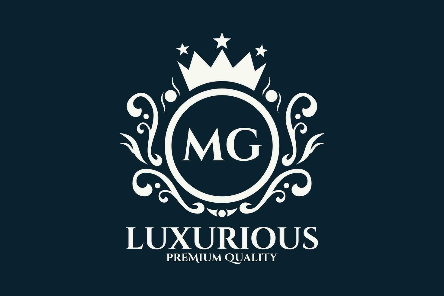 Initial  Letter MG Royal Luxury Logo template in vector art for luxurious branding  vector illustration.